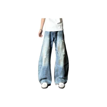 NEVER RULE Jeans Unisex Blue Denim
