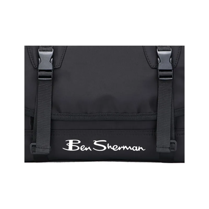 BEN SHERMAN Polyester Crossbody Bag, Shoulder Bag Unisex Black-4