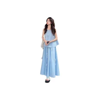 Flowers In Water Skirt Set Women's