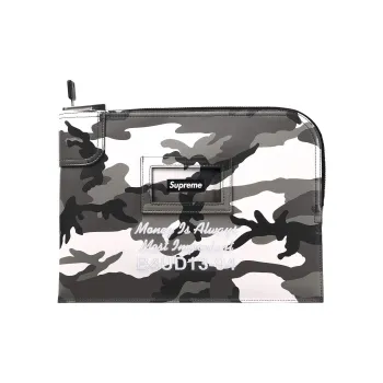 Supreme Calfskin Clutch Unisex Snow Camouflage