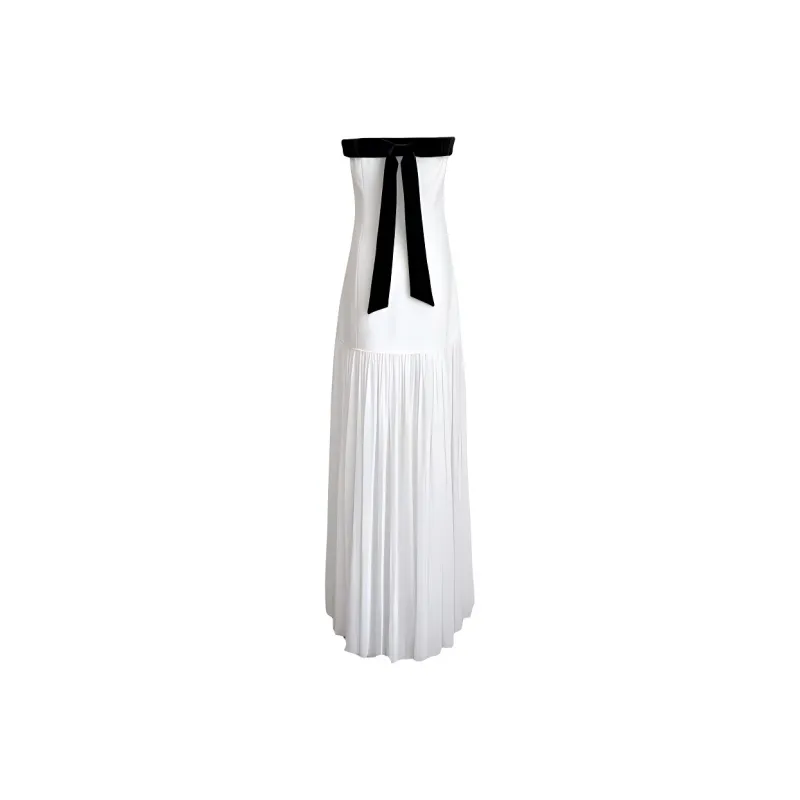DOKZB Sleeveless Dresses Women's White-1