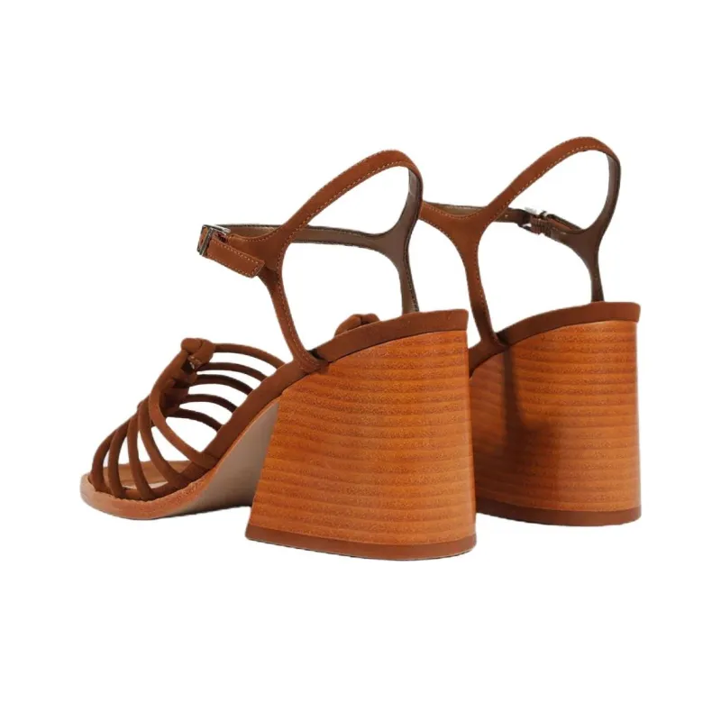 Schutz Sandy One Strap Sandals 9cm Women's Brown-3