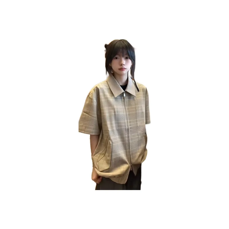 DAND Shirts Unisex Khaki Green Plaid-0