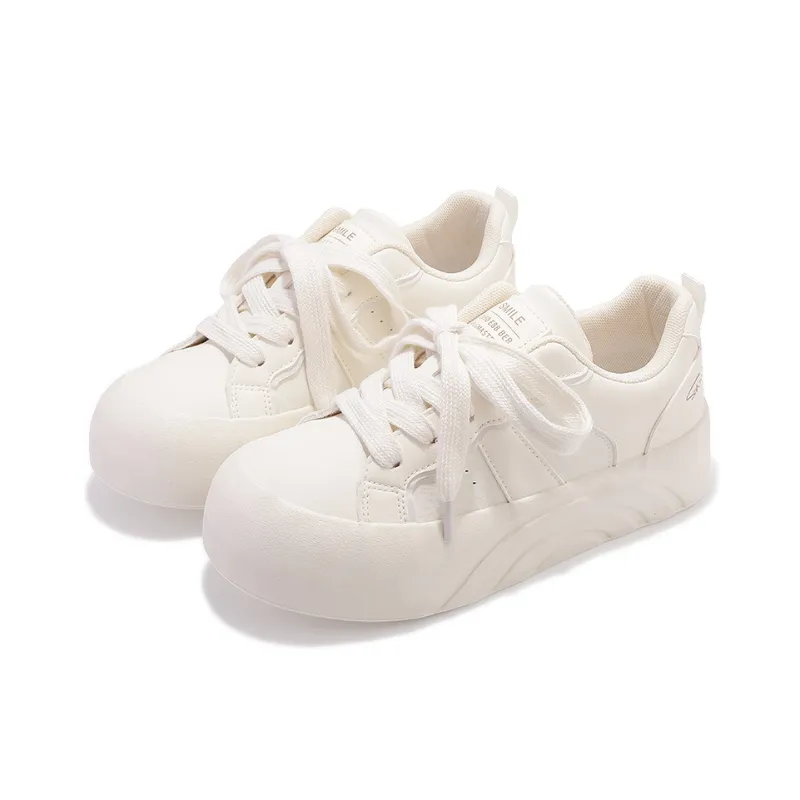 Shen Linsen Anti Slip Wear Resistant Low Top Skateboard Shoes Women's Beige-2