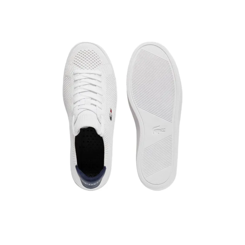 LACOSTE Anti Slip Wear Resistant Low Top Skateboard Shoes Women's White-4