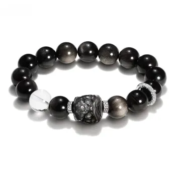Yagu Natural Obsidian Bracelets Unisex