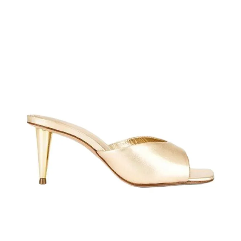 Schutz Slide Slippers 6.5cm Women's Gold-1