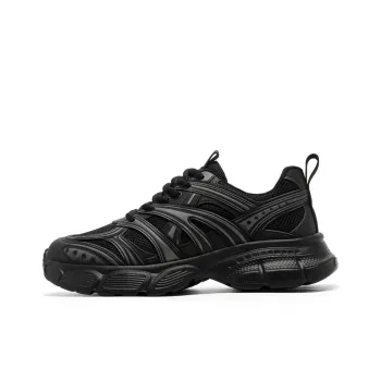 WEISHIBANGWEI Low Top Chunky Sneakers Men's Black