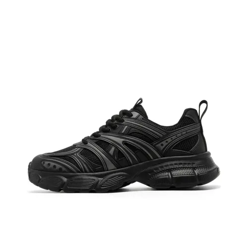 WEISHIBANGWEI Low Top Chunky Sneakers Men's Black