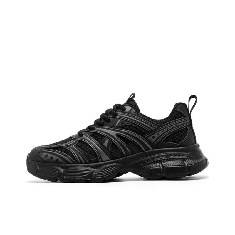 WEISHIBANGWEI Low Top Chunky Sneakers Men's Black-0