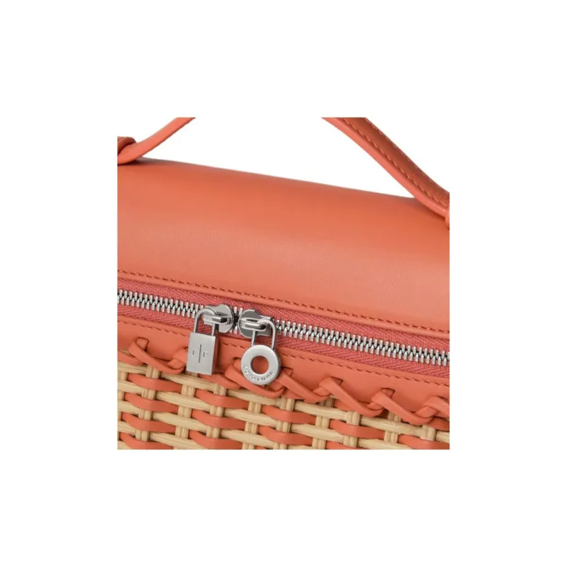 Loro Piana Wicker Handbag Women's Orange-3