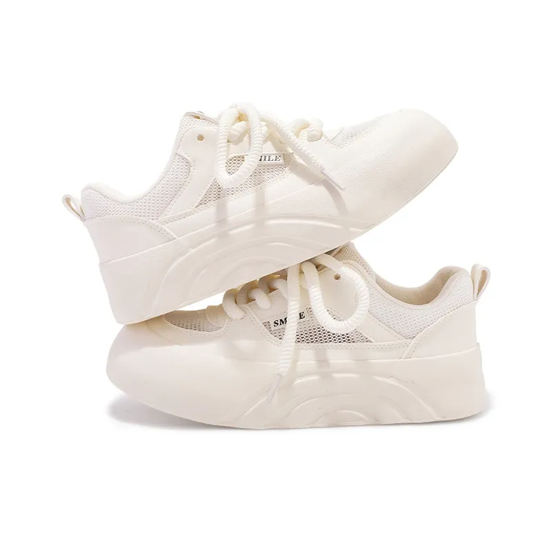 Shen Linsen Anti Slip Wear Resistant Low Top Skateboard Shoes Women's Beige-4