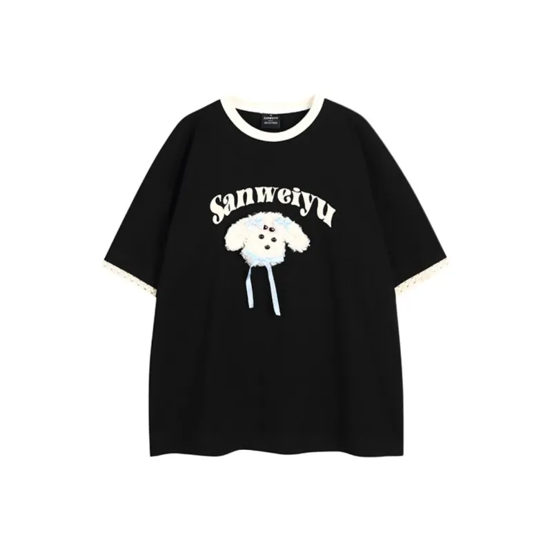 Ordifen Drop Shoulder Sleeve T Shirt Women's-4