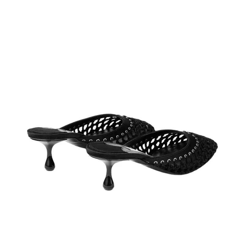 Jimmy Choo Closed Toe Slippers 5cm Women's Black-2