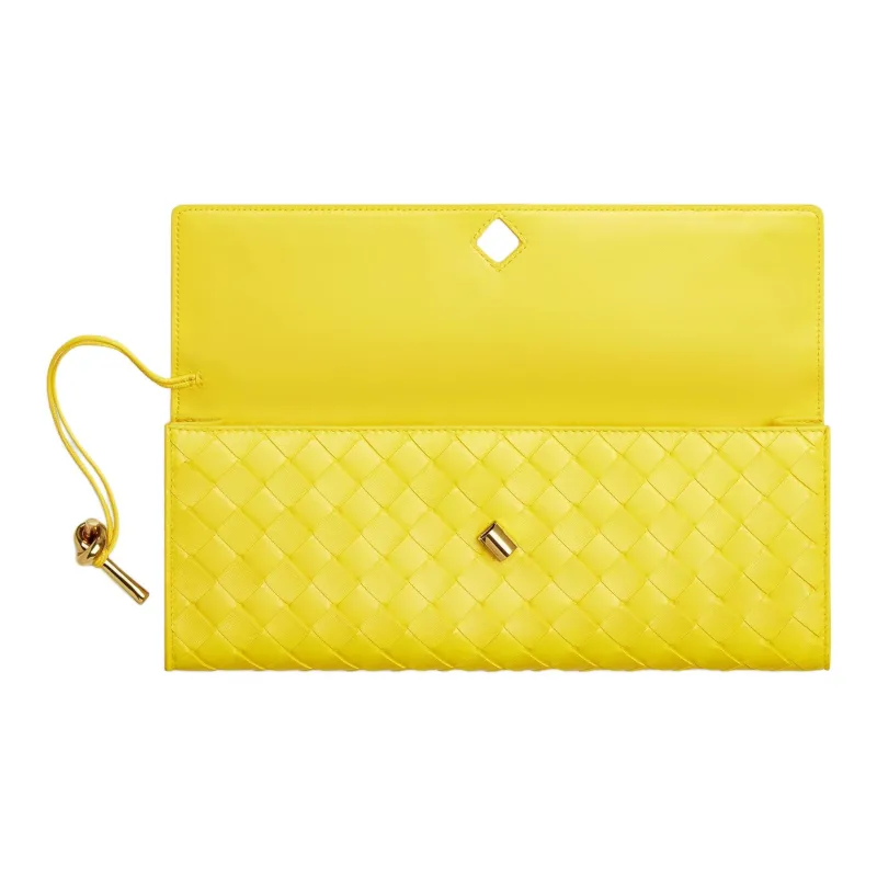 Bottega Veneta Lambskin Handbag Women's Yellow-1