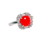 China Red Sugar Cube Ring