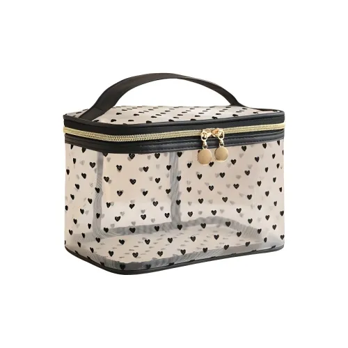 Future Maple Flock Heart Gauze Business Travel Storage Bag Makeup Bags Multifunctional Usage Modern Minimalist Style