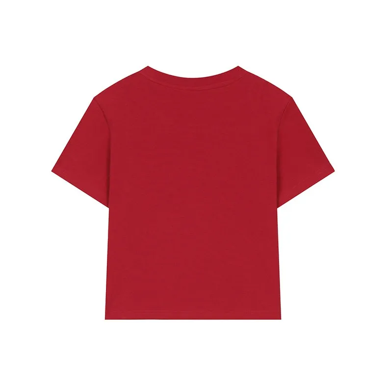 ELF SACK T Shirts Women's Red Kitten-1