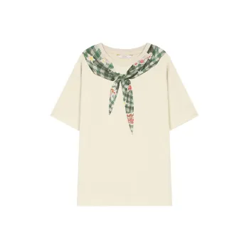 ELF SACK T Shirts Women's Handkerchief Khaki Beige