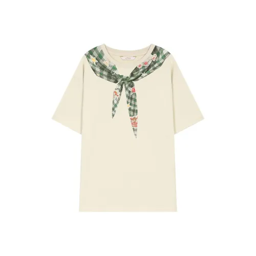 ELF SACK T Shirts Women's Handkerchief Khaki Beige
