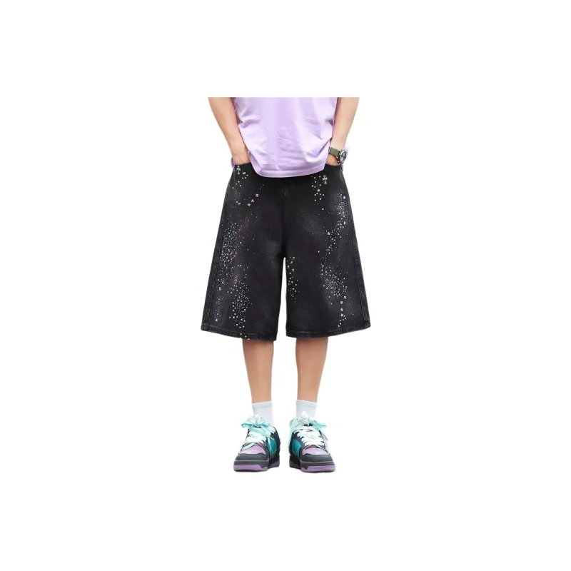 PVPVPV Denim Shorts Unisex Black-0