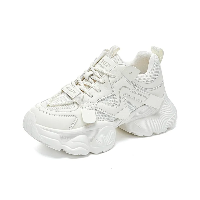 DGUMI Slip Resistant, Abrasion Resistant, Breathable, Height Increasing Low Top Chunky Sneakers Women's-3