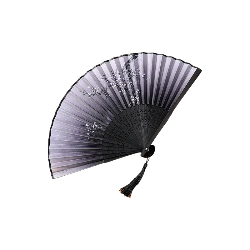 JINGDI Twill Damask And Silk Foldable Small Fan-32
