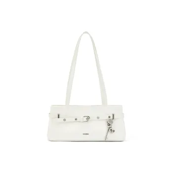 MCMIKO Split Cow Leather Shoulder Bag Regular Women's Cool White