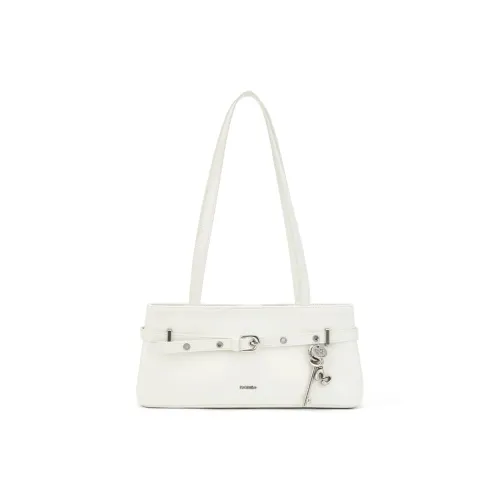 MCMIKO Split Cow Leather Shoulder Bag Regular Women's Cool And Fresh White