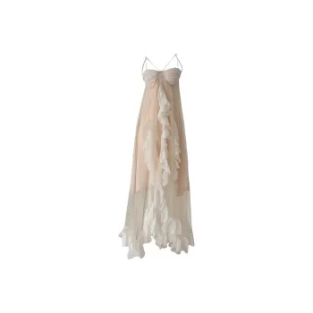 DOKZB Slip Dresses Women's Colored Glaze Light Apricot