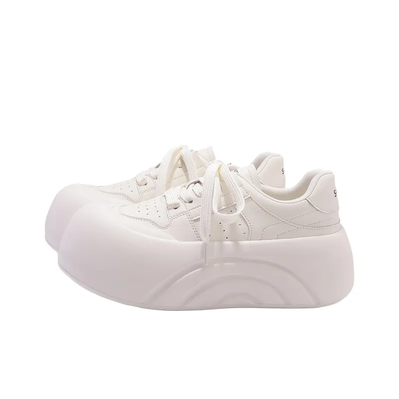 Shen Linsen Anti Slip Wear Resistant Low Top Skateboard Shoes Women's Ecru-3