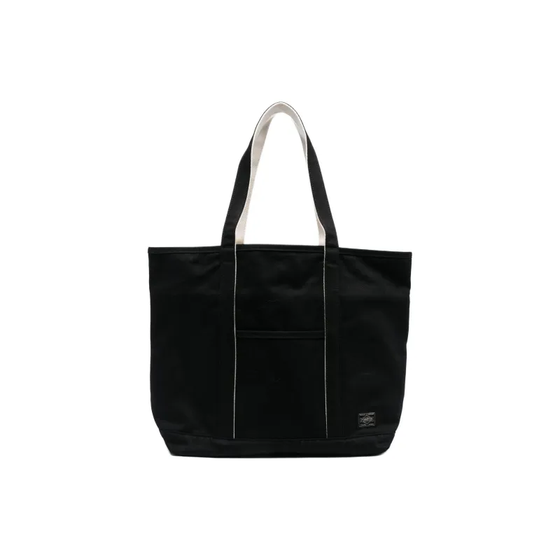 PORTER Cotton Tote Bag Shopping Bag Shoulder Bag Handbag Men's Black-0