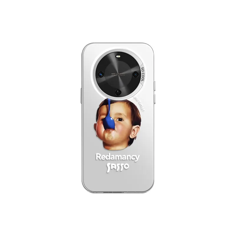 YAOCAI Acrylic Material Biting Spoon Little Boy Phone Cases Compatibility With MVMOM 30/20 Trendy And Cool-13