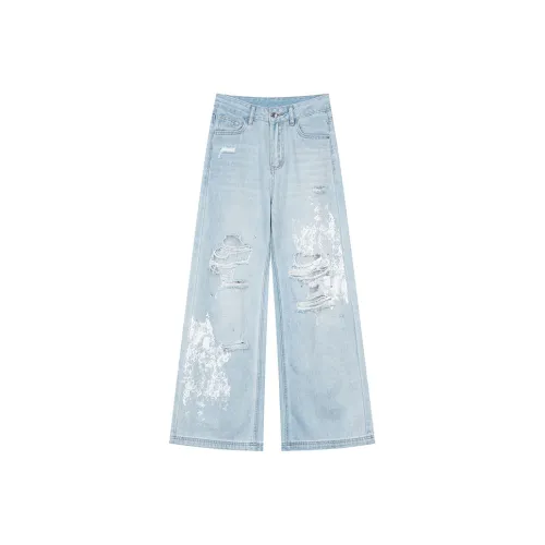 ELF SACK Jeans Women's Urban Chic Style Light Blue