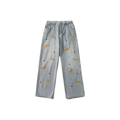 Maison Margiela Paint Splatter Cropped Jeans Blue