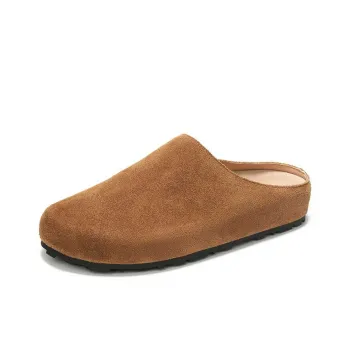 MADALLO Rubber Sole Fuzzy Stitching Abrasion Resistant Slip Resistant Closed Toe Slippers Women's