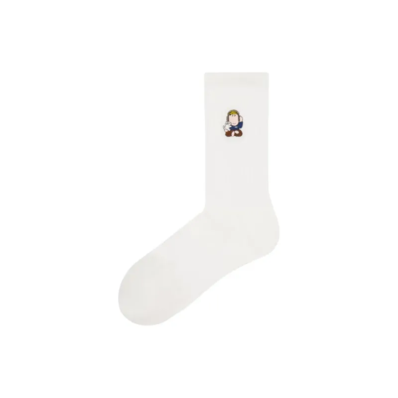 New Balance Mid Calf Socks Unisex 1 Pack Sea Salt White-2
