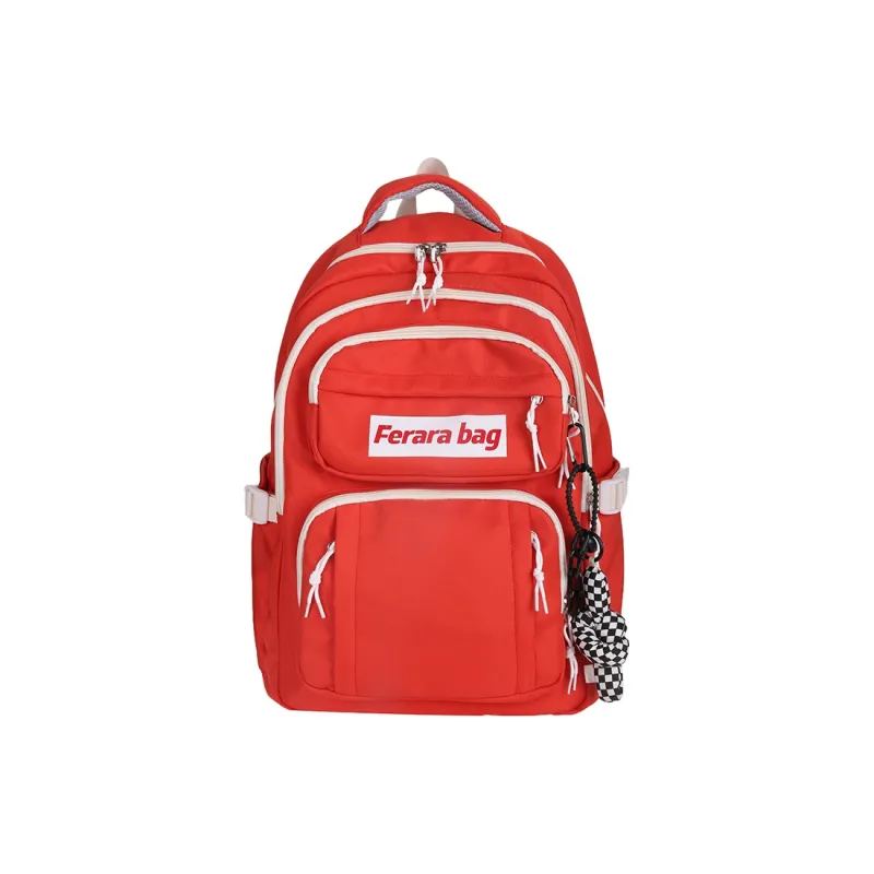 WICKBUEN Oxford Backpack Regular Unisex Orange Red/White/Black-6