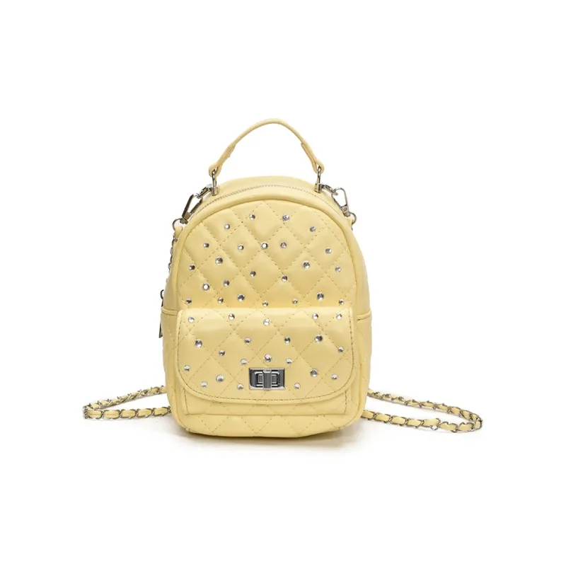 Yalu PU Backpack Women's White/Black/Yellow/Pink-12