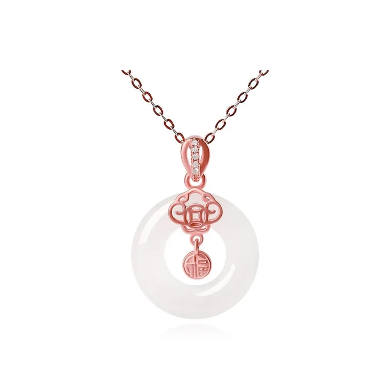 EADDA JEWELRY Hetian Jade Pendants White Jade Unisex-5