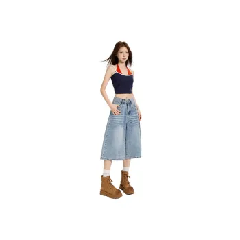 7 SEVFUN Denim Shorts Women's Light Blue Capri Pants