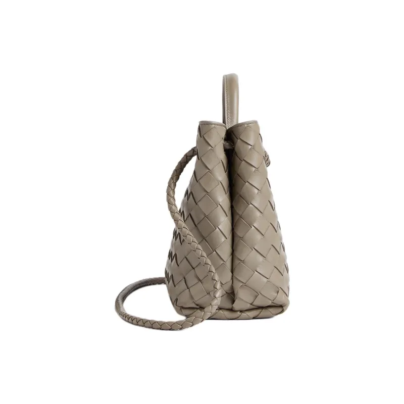 Bottega Veneta Intrecciato Lambskin One Shoulder Handbag Trumpets Women's Limestone Color-1