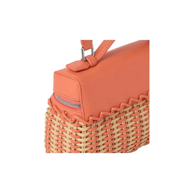 Loro Piana Wicker Handbag Women's Orange-5