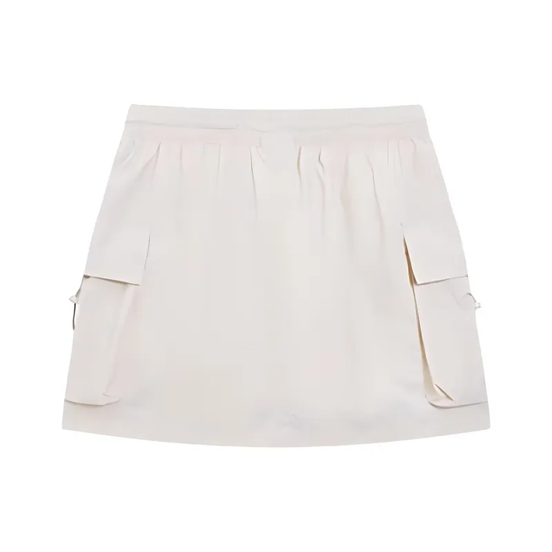 PEAK Fashion Collection Casual Short Skirts Women's White Beige Yellow-1