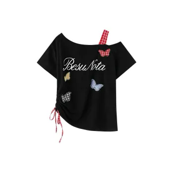 KYKW Drop Shoulder Sleeve T Shirt Women's