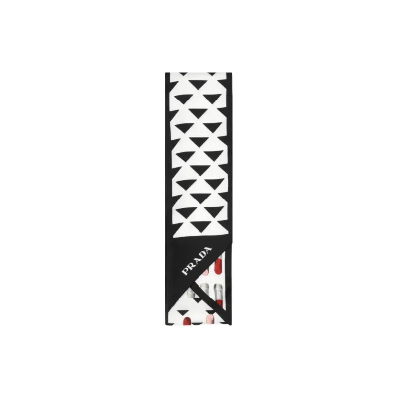PRADA Silk Scarves Unisex White-3