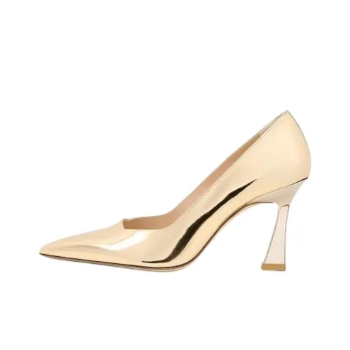 Stuart Weitzman/SW Vinnie Irregular Heel High Heels 8.5cm Women's Gold
