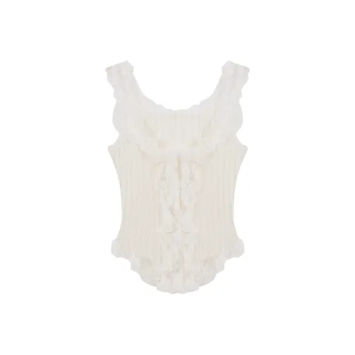 SUSANSAN Tank Tops Women's White