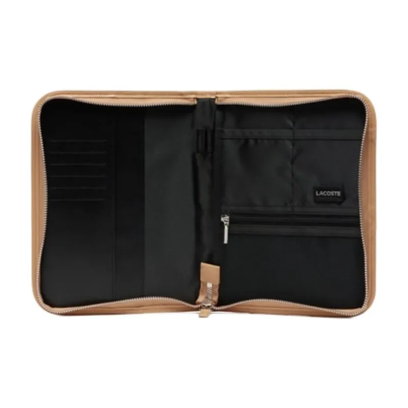 LACOSTE Cotton Pencil Case Travel Storage Bag Women's White-2