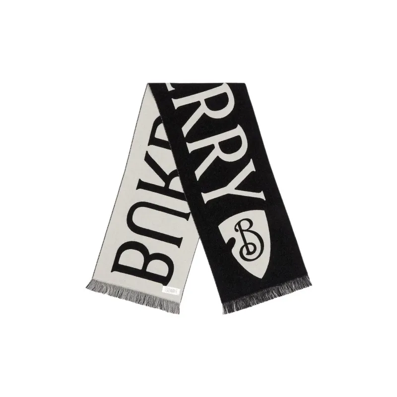 Burberry Wool Knit Scarves Men's Black-0